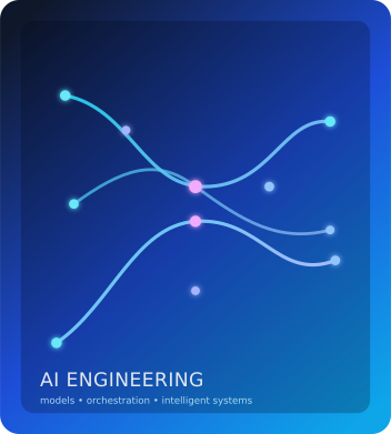 Abstract AI neural network with connected nodes and signal flow.
